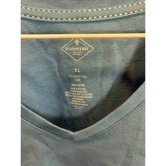 St. John's Bay Essential Tee Long Sleeve Shirt XL Blue Cotton Bundle Of 2 NWT - Picture 7 of 9